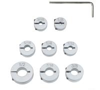 Set di 8 collari di arresto di profondità per punte da trapano in metallo, con chiave esagonale per una profondità di foratura uniforme nelle applicazioni del legno