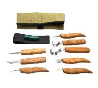 Set di 8 Coltelli da Intaglio Beavercraft (8 coltelli in rotolo + accessori) S08