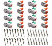 Set di 8 connettori DT per auto, spina tedesca a 2 poli, connettore elettrico impermeabile, 22 - 18 AWG DT, connettore per cavi per auto, camion, barche