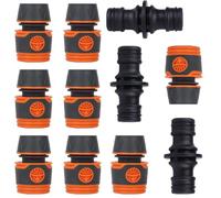 Set di 8 connettori per tubi flessibili e 3 giunti per prolunga tubi, materiale ABS, per giardino, 1/2 pollici