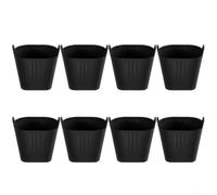 Set di 8 Coppette in Silicone per Dolci - Contenitore per Muffin e Soufflé Riutilizzabile, per ideale per Air Fryer e Forno, per facile da Lavare, (Black)