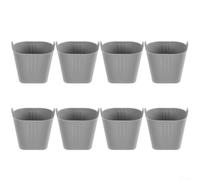 Set di 8 Coppette in Silicone per Dolci - Contenitore per Muffin e Soufflé Riutilizzabile, per ideale per Air Fryer e Forno, per facile da Lavare, (Grey)