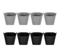 Set di 8 Coppette in Silicone per Dolci - Contenitore per Muffin e Soufflé Riutilizzabile, per ideale per Air Fryer e Forno, per facile da Lavare, (Black Grey)