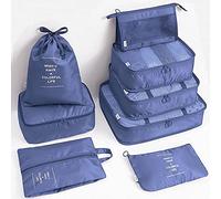 Set di 8 cubi da imballaggio per valigie, organizer per bagagli da viaggio, accessori con manico a rete, fibbia di sicurezza antiscivolo, cerniera rinforzata bidirezionale, impermeabile, per vestiti