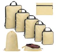 Set di 8 Cubi Organizer da Viaggio a Compressione con Busta Biancheria Sporca