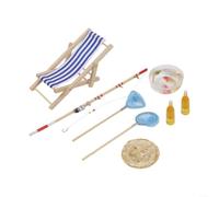 Set di 8 decorazioni da pesca in miniatura, adatte per interni di case delle bambole, modellini ferroviari, terrari e specialità alimentari