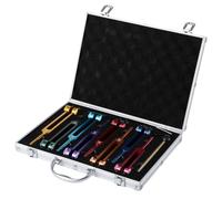 Set di 8 diapason Solfeggio per guarigione con martello, forchette ponderate per la guarigione del DNA, terapia del suono, yoga, Reiki, meditazione