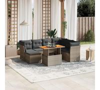 Set di 8 divani da giardino in polyrattan grigio con cuscino, tavolo regolabile, resistente ai raggi UV, portata 110 kg, per terrazza, balcone, accogliente casa all'aperto