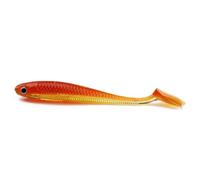 Set di 8 esche morbide T-Tail ad alta densità, vermi ad affondamento lento, attrezzi Compatible with la pesca in acqua dolce Compatible with spigole e pesci mandarino(Orange yellow,6.5cm)