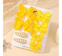 Set di 8 fermagli per capelli gialli per bambine da 4,1 a 7,1 cm, con fiocco in gros grain, accessori per capelli per neonati e bambini