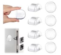 Set di 8 fermaporte, fermaporte a muro, dispositivi di protezione per porte, riutilizzabili, trasparenti, in silicone.