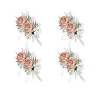 Set di 8 fiori da bavero per matrimonio, cerimonia nuziale, sofisticati, corpetto da sposa e gioielli, decorazione dettagliata per la pianificazione di matrimoni, One Size, come descritto