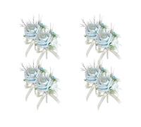 Set di 8 fiori da bavero per matrimonio, cerimonia nuziale, sofisticati, corpetto da sposa e gioielli, decorazione dettagliata per la pianificazione di matrimoni, One Size, come descritto