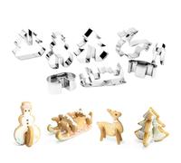 Set di 8 Formine Biscotti Natale, 3D Stampini biscotti natale in acciaio inossidabile, Stampi biscotti natale per decorazione biscotto/torta/biscotti/pasticceria, Stampini biscotti a 8 forme