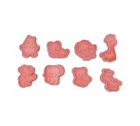 Set di 8 formine per biscotti a forma di animale, simpatiche formine per biscotti per feste di compleanno dei bambini, materiale PP per alimenti, facili da usare per biscotti, pancake, fon