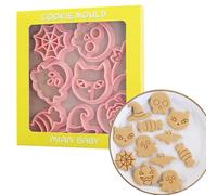 Set di 8 formine per biscotti per Halloween, per fondente 3D, formine per biscotti per biscotti, biscotti in plastica per bambini, zucca, strega, lapide di gatto, gufo spirito teschio