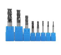 Set di 8 frese a testa cilindrica in carburo da 2 a 12 mm a 4 taglienti, kit di utensili per la fresatura in acciaio al tungsteno con rivestimento ad alta resistenza all’usura per