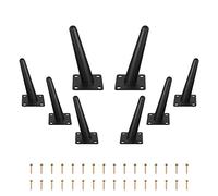 Set di 8 gambe regolabili per mobili in metallo, 15,2 cm, moderne, resistenti, per armadio, divano, ottomano, tavolo, elegante design obliquo nero