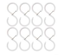 Set di 8 ganci a S in plastica trasparente che supportano le esigenze quotidiane di appendere in luoghi domestici e di utilità (piccolo bianco)