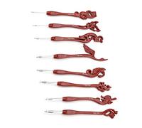 Set di 8 ganci all'uncinetto, stile retrò, stile retrò, per uncinetti, set di ferri lucidi, con manico ergonomico