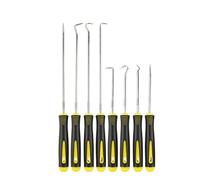 Set di 8 ganci lunghi e corti per cacciaviti per guarnizioni dell'olio dell'auto, strumento per estrarre e rimuovere guarnizioni O-ring, smontaggio(Yellow)