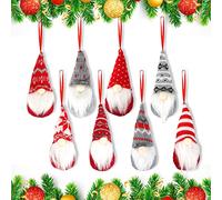 Set di 8 Gnomi Natalizi, Gnomo Decorativo, Gnomo di Natale, Gnomi Scandinavi Tomte Fatti a Mano per Decorare la casa,Babbo Natale Bambola Ornamenti da Appendere, Decorazioni Natalizie Vacanza Presente