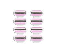 Set di 8 lame da donna, lisce, di ricambio per rasoi da donna, con cuscinetto protettivo idratante, lamette da rasoio, rasoio da donna, per pelli sensibili e zone intime (rosa)