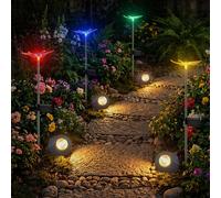 8x RGB LED Solare Lampade Plug-In Farfalla Libellula Stein Giardino Esterno Luci