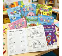 Set di 8 libri da colorare e attività per bambini, i miei primi libri da colorare a tema (dinosauri, animali, sirene, unicorni, spazio, ecc.), mini libri da colorare per bambini, regali per feste di c
