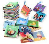 Set Di 8 Libri Di Stoffa Per Bambini, Libro Con Burattino Morbido A Mano Con Suoni E Puzzle Per La Cognizione E L'educazione Precoce Quotidiane, Perfetti Come Regali Di Festival Tagli UnicaFumettoPoli