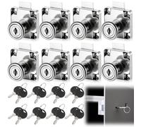 Set di 8 lucchetti per mobili, cilindri, serratura per armadi, armadietti, serrature a vite con chiavi, set di serratura per mobili, armadi, cassettoni delle lettere (diverse chiavi)