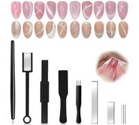 Set di 8 magneti per unghie, Magnete per smalto gel Cat Eye Magnete per unghie Cat Eye per unghie, Magnete per nail art a forte aspirazione Magneti unghie per nail art, Strumento magnetico bacchetta