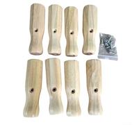 Set di 8 maniglie per biliardino, in legno massello, con installazione antiscivolo e a vite, si adatta alla maggior parte delle aste da biliardino, diametro interno 16 mm (giallo)