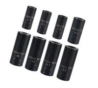 Set di 8 maschi e bussole metrici, acciaio CRV, set di bussole a impatto da 1/4" e 3/8" for officine e locali di manutenzione