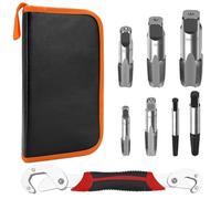 Set di 8 maschi filettati NPT 1/8", 1/4", 3/8", 1/2", 3/4", NPT n. 4, N. 6, estrattore per viti e chiave universale, set di maschi a mano appositamente per filettatura di precisione