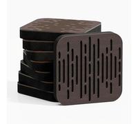 Set di 8 Mini pannelli acustici per l'assorbimento e la diffusione del suono | 23x23 cm | Assorbimento - Diffusione - Riflessione - Insonorizzazione | Colore: [WAVE-d | Wengé]