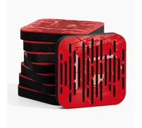 Set di 8 Mini pannelli acustici per l'assorbimento e la diffusione del suono | 23x23x3cm | Assorbimento - Diffusione - Riflessione - Insonorizzazione | Colore: [WAVE-d | Plastica rossa lucida]