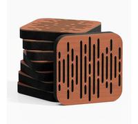 Set di 8 Mini pannelli acustici per l'assorbimento e la diffusione del suono | 23x23x3cm | Assorbimento - Diffusione - Riflessione - Insonorizzazione | Colore: [WAVE-d | Ciliegio]