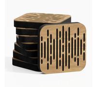 Set di 8 Mini pannelli acustici per l'assorbimento e la diffusione del suono | 23x23x3cm | Assorbimento - Diffusione - Riflessione - Insonorizzazione | Colore: [WAVE-d | Rovere]