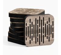 Set di 8 Mini pannelli acustici per l'assorbimento e la diffusione del suono | 23x23x3cm | Assorbimento - Diffusione - Riflessione - Insonorizzazione | Colore: [WAVE-d | Sonoma]