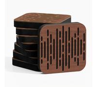 Set di 8 Mini pannelli acustici per l'assorbimento e la diffusione del suono | 23x23x3cm | Assorbimento - Diffusione - Riflessione - Insonorizzazione | Colore: [WAVE-d | Noce]