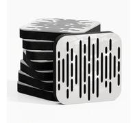 Set di 8 Mini pannelli acustici per l'assorbimento e la diffusione del suono | 23x23x3cm | Assorbimento - Diffusione - Riflessione - Insonorizzazione | Colore: [WAVE-d | Plastica bianca lucida]