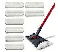 Set di 8 panni di ricambio per mocio in microfibra, lavabili per Vileda e O-Cedar H2PrO, per tutti i pavimenti duri, colore bianco