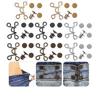 Set di 8 pantaloni a clip, per ridurre i pantaloni, clip Jean, fibbie regolabili senza unghie, bottoni in vita, bottoni per pantaloni rimovibili, clip per pantaloni (colore )