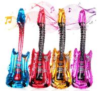 Set di 8 pellicole per chitarra in alluminio, per palloncini, rock, stelle, impermeabili, per strumenti musicali, a tema karaoke, festival, concerti, carnevale, rock and roll party