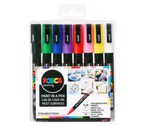Set Di 8 Pennarelli Acrilici Posca PC-3M Di Colori Standard