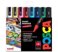Set Di 8 Pennarelli POSCA Colorati - In Portafoglio Regalo