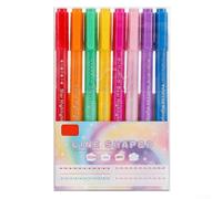 Set di 8 penne curve con doppia punta progettata per scrittura creativa, disegno, creazione di biglietti e compiti scolastici