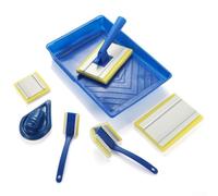 Set di 8 pennelli con bordi, angoli e rifiniture per interni e pareti, kit di strumenti professionali per la decorazione della casa, con rullo in spugna e pennelli per dettagli