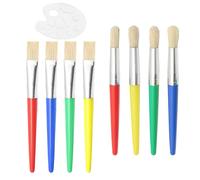 Set di 8 Pennelli da Pittura per Bambini - Lavabili per Disegno e Scarabocchiare - Adatti per Materiali Coloranti in Età Prescolare (4 Punte)